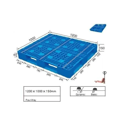 Gambar Krisbow 120x100x15 cm Pallet Plastik Dd Dc Pfr - Biru