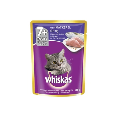 Jual Whiskas 85 Gr Makanan Kucing Basah Senior Mackerel Terbaru