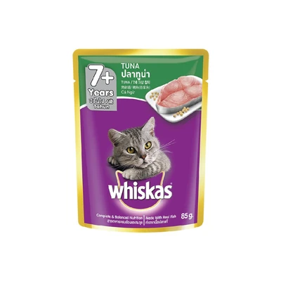 Gambar Whiskas Makanan Kucing Basah Senior Tuna 85 gr