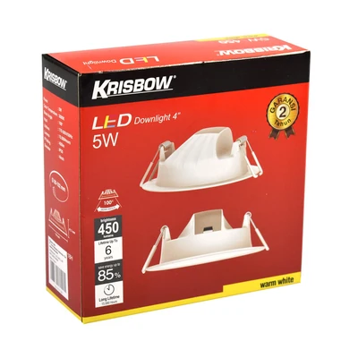 Gambar Krisbow Lampu Downlight Led 4 Inci 5w - Warm White