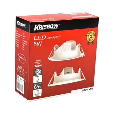 Gambar Krisbow Lampu Downlight Led 4 Inci 5w - Natural White