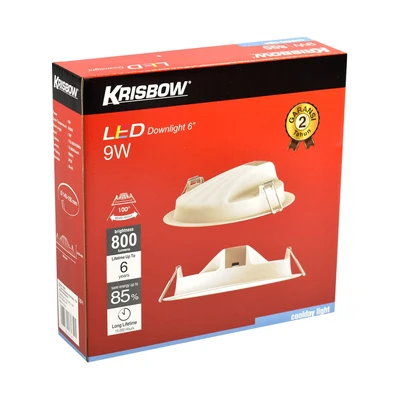 Gambar Krisbow Lampu Downlight LED 6 Inch 9 Watt Cool Daylight