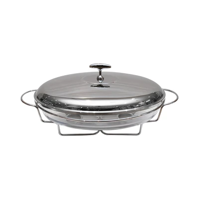 Gambar Appetite Casserole Penghangat Makanan Ellipse Oval 3 Liter - Silver