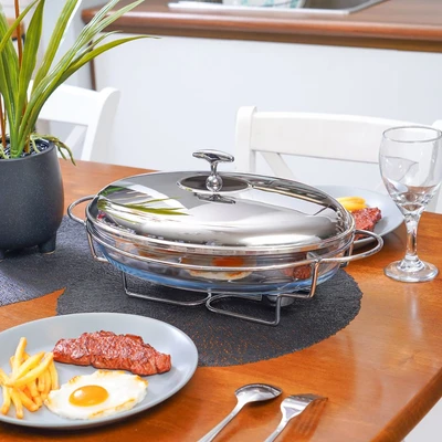 Gambar Appetite Casserole Penghangat Makanan Ellipse Oval 3 Liter - Silver
