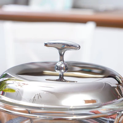 Gambar Appetite Casserole Penghangat Makanan Kaca Ellipse Round 2 Liter - Silver