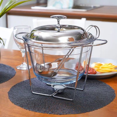 Gambar Appetite Casserole Penghangat Makanan Kaca Ellipse 4 Liter Transparan