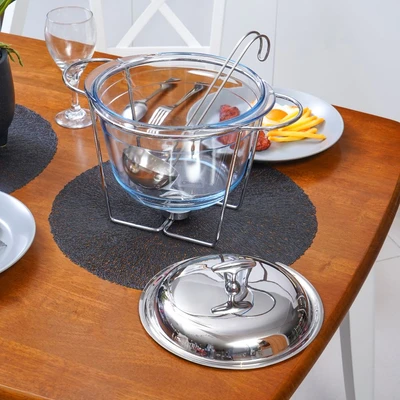 Gambar Appetite Casserole Penghangat Makanan Kaca Ellipse 4 Liter Transparan