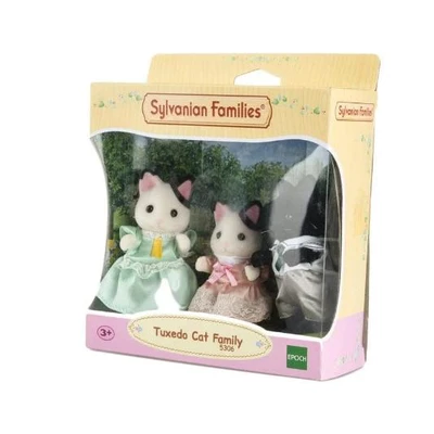 Gambar Sylvanian Families Set Boneka Hewan City House Tuxedo Cat Family