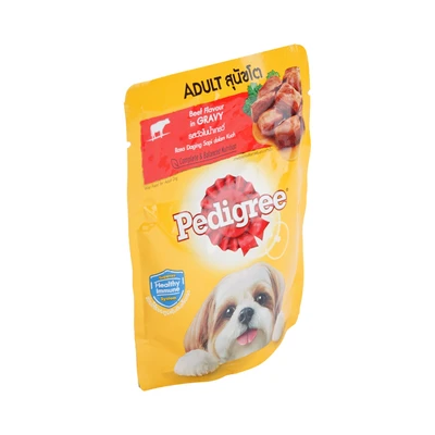 Gambar Pedigree 80 Gr Makanan Anjing Basah Adult Beef In Gravy