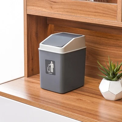 Gambar Komax Tempat Sampah Tutup Swing Plastik V2 - Abu-Abu