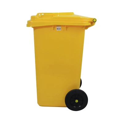 Gambar Krisbow 100 Ltr Tempat Sampah Plastik Outdoor Dengan Roda Kuning