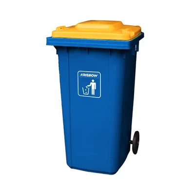 Gambar Krisbow 120 Ltr Tempat Sampah Plastik Outdoor Dengan Roda - Biru