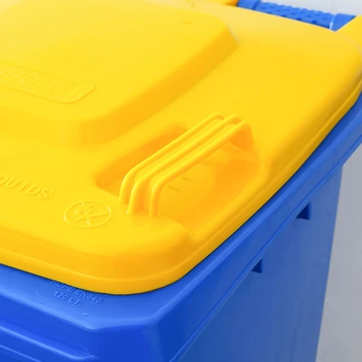 Gambar Krisbow 120 Ltr Tempat Sampah Plastik Outdoor Dengan Roda - Biru