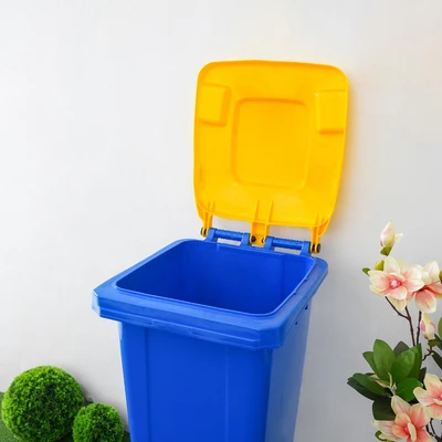 Gambar Krisbow 120 Ltr Tempat Sampah Plastik Outdoor Dengan Roda - Biru