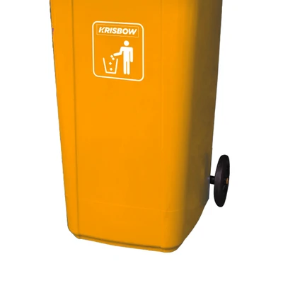 Gambar Krisbow 240 Ltr Tempat Sampah Plastik Outdoor - Kuning