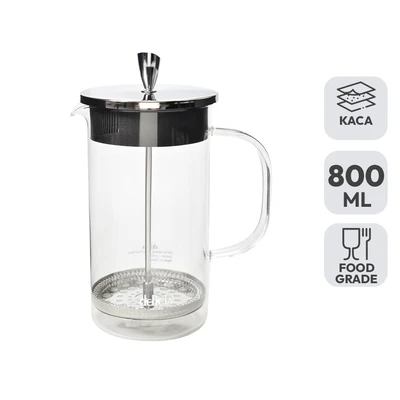 Gambar Delicia Teko Teh French Press Kaca 800 ml Transparan