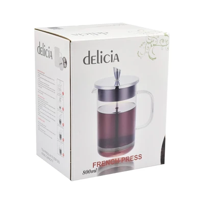 Gambar Delicia Teko Teh French Press Kaca 800 ml Transparan