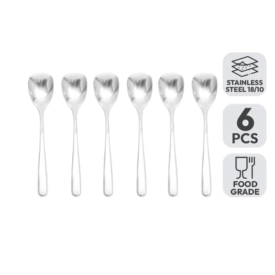 Gambar Delicia Sendok Es Krim Stainless Steel Set 6 Pcs - Silver