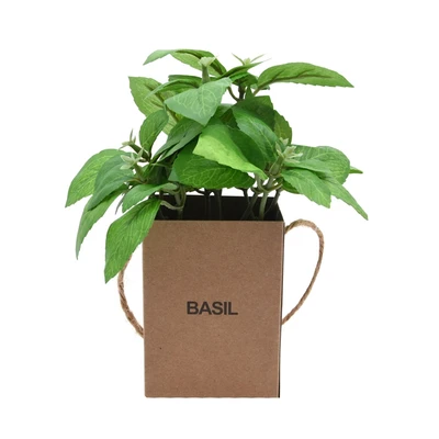 Gambar Arthome 14 Cm Tanaman Artifisial Basil In Paper Bag