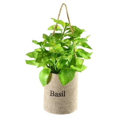 Gambar Arthome 17 Cm Tanaman Artifisial Basil Flax Bag - Hijau