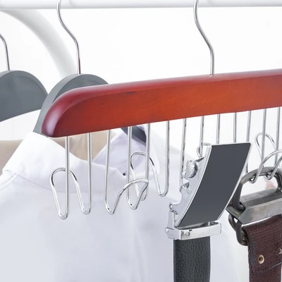 Gambar Informa Hanger Belt Kayu Dengan 8 Hooks 27.5 cm - Cokelat Tua