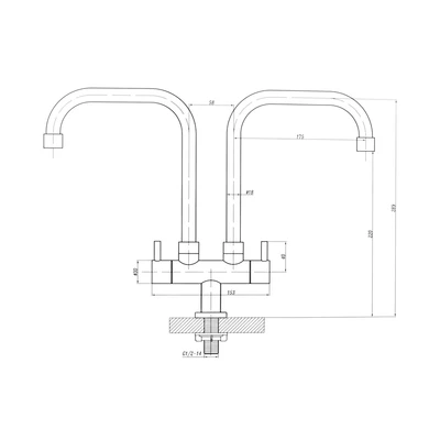 Gambar Kris Keran Dapur Leher Angsa Dual Tap 3082d