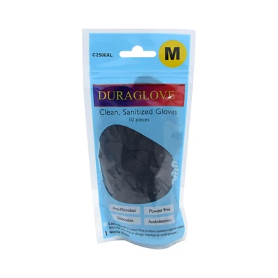 Gambar Duraglove Fresh Sarung Tangan Karet Ukuran M Set 10 pcs - Hitam