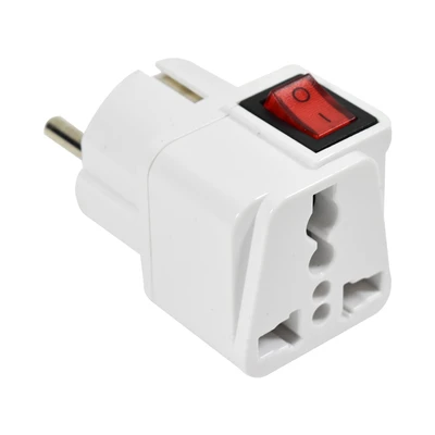 Gambar Krisbow Travel Adaptor Dengan Switch 10a - Putih