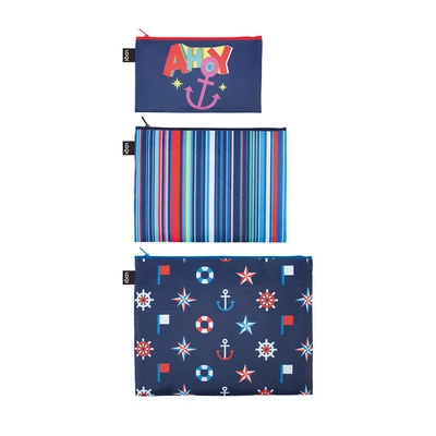 Gambar Loqi Set Pouch Ahoy Stripes Classic Artist Collection 3 Pcs