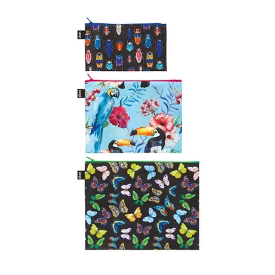 Gambar Loqi Set 3 Pcs Pouch Insect Bird Butterflies Artist