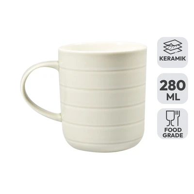Gambar Delicia Mug Keramik Mild Stone 280 ml - Krem