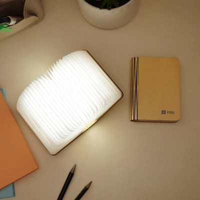 Gambar Ataru Lampu Meja Rechargeable Book - Cokelat