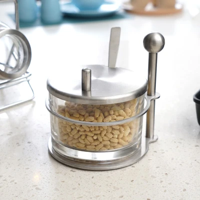 Gambar Krischef Tempat Bumbu Kaca - Silver