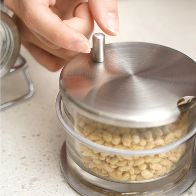 Gambar Krischef Tempat Bumbu Kaca - Silver