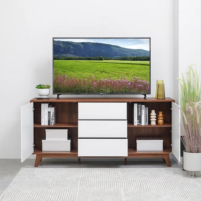 Gambar Informa Homey Rak Tv High Stand - Putih/cokelat Walnut