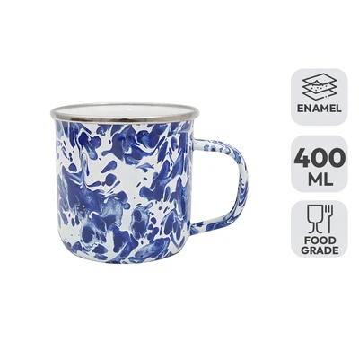 Gambar Kichero Mug Enamel Doreng 400 ml - Biru