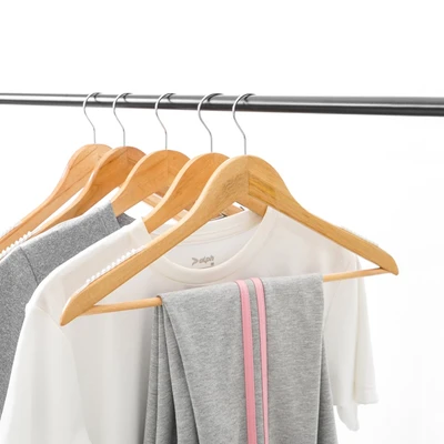 Gambar Stora Hanger Baju Kayu N8 Notches 44.5 cm Set 5 pcs