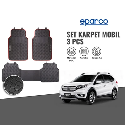 Gambar Sparco Set 3 Pcs Karpet Mobil PVC - Hitam Merah