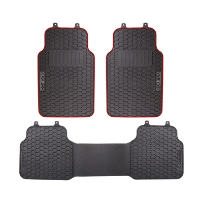Gambar Sparco Set 3 Pcs Karpet Mobil PVC - Hitam Merah