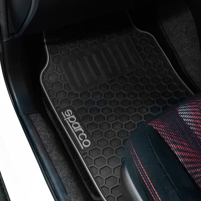 Gambar Sparco Set Karpet Mobil PVC 3 Pcs - Hitam Abu-Abu