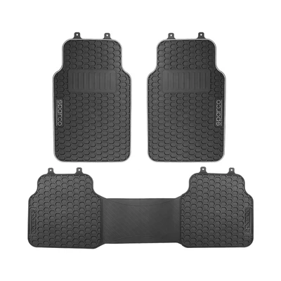 Gambar Sparco Set Karpet Mobil PVC 3 Pcs - Hitam Abu-Abu