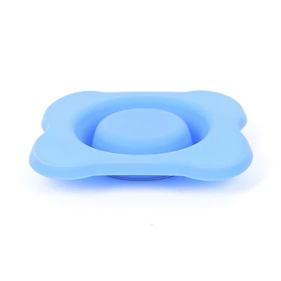 Gambar Pet Kingdom Ukuran S Mangkuk Anjing Slow Bone Shape Silikon - Biru