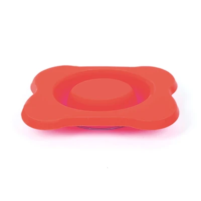 Gambar Pet Kingdom Ukuran M Mangkuk Anjing Slow Bone Shape Silikon - Merah