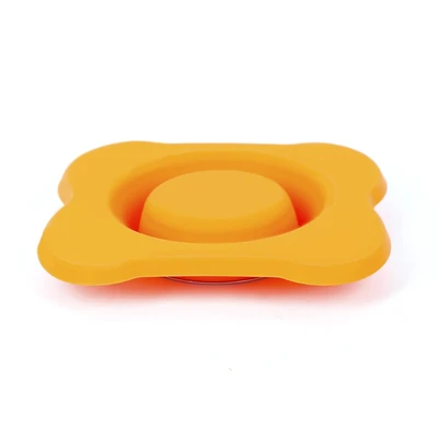 Gambar Pet Kingdom Ukuran M Mangkuk Anjing Slow Bone Shape Silikon - Oranye