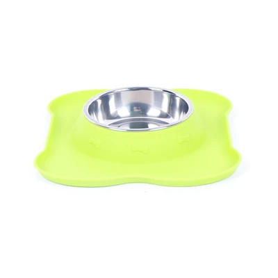 Gambar Pet Kingdom Ukuran M Mangkuk Anjing Slow Bone Shape Silikon - Hijau