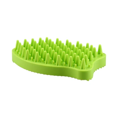 Gambar Pet Kingdom Sikat Grooming Hewan Fish Shape - Hijau