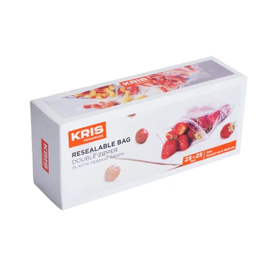 Gambar Krischef Plastik Ziplock Makanan Double Zipper Set 50 Pcs Transparan
