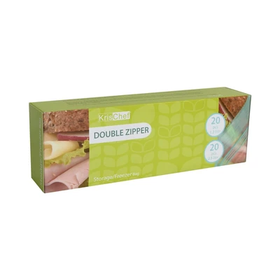 Gambar Krischef Plastik Ziplock Makanan Double Zipper Set 40 Pcs Transparan