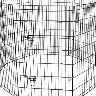 Gambar Pet Kingdom 122x61x8 cm Playpen Anjing Metal - Hitam