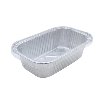 Gambar Krischef Wadah Makanan Aluminium Foil 13.6x8.4 cm Set 5 Pcs - Silver
